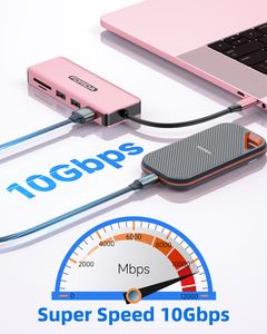 USB 3.2 10Gbps C HUB 7-Cổng USB Adapter Với 100W PD Cho HDMI SD TF Đầu Đọc Nhôm Hợp Kim type-C Docking Cho Máy Tính Xách Tay/Điện Thoại - Product Image 3