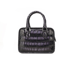 Sac à bandoulière/sac à main pour homme Zenos en cuir véritable à motif crocodile rétro, style professionnel, fermeture éclair, tendance, pour les déplacements et les voyages, compact - Product Image 3
