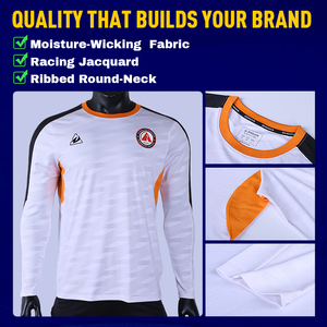 <span class=keywords><strong>Service</strong></span> complet, maillot de football personnalisé en jacquard respirant, imprimé numériquement, manches longues, uniforme d'équipe pour l'entraînement au football - Product Image 4