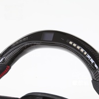 Volant personnalisé en fibre de carbone véritable avec LED couleur et indicateur de vitesse pour Dodge Charger Challenger Durango 2015-2024
