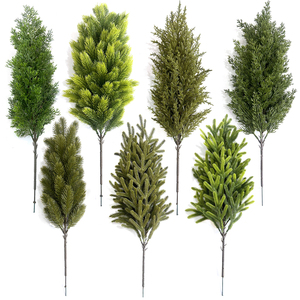 Ramas de pino artificiales, tallos verdes de Navidad, agujas de pino, relleno de árbol de Navidad, ramas, púas de pino para <span class=keywords><strong>guirnalda</strong></span> DIY - Product Image 1