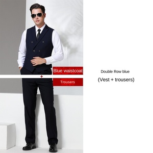 Pilote d'aviation noir mince gilet mâle capitaine uniforme tenue professionnelle costume formel - Product Image 6