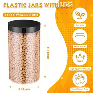 Envases de Plástico PET para Crema Cosmética de Gran Tamaño, 200ml, 250ml, 300ml, Recipientes para Exfoliante, Almacenamiento de Alimentos, Tapa Transparente con Rosca - Product Image 2