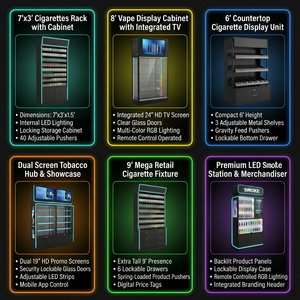 Estante Metálico para Cigarrillos con Puerta de Vidrio de Apertura Automática y Control <span class=keywords><strong>Remoto</strong></span>, Exhibidor de Tabaco con Luz LED y Pantalla Publicitaria Superior - Product Image 5