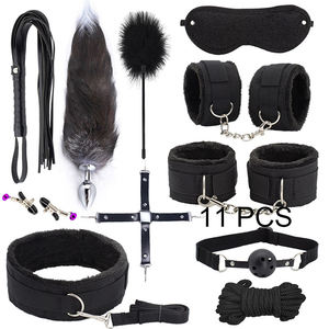 47PCS BDSM 섹스 속박 키트 수갑 젖꼭지 클램프 채찍 항문 플러그 진동기 엉덩이 SM 제품 섹스 토이 여성용 남성용 - Product Image 3