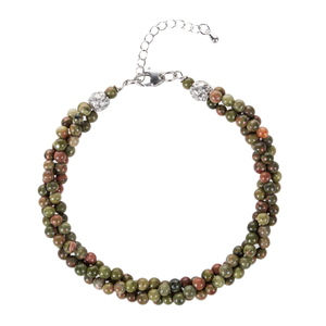 Pulsera de Piedras Preciosas Sueltas con 3 Hileras de Gemas Naturalmente Retorcidas - Product Image 4