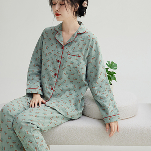 Оптовая продажа, хлопковые пижамы, женские пижамы, комплект с цветочным принтом, лидер продаж, пижамные комплекты, женское спальное платье - Product Image 4