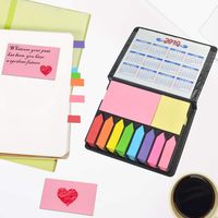 Bloc-notes autocollant de haute qualité avec couverture en papier, cadeau promotionnel, étui pour gestionnaire, notes adhésives amovibles, logo personnalisé