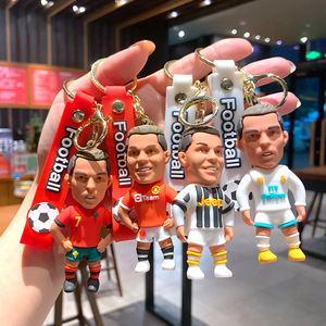Porte-clés personnalisé en métal et PVC, figurine de dessin animé de star de football, pendentif pour sac à dos, cadeau d'anniversaire - Product Image 3