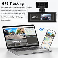 Cámara para Auto de Doble Lente con Resolución 4K, Grabación en Bucle Delantera y Trasera 4K+1080P, Grabadora DVR para Auto con Visión Nocturna, Wifi, GPS