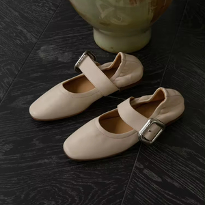 Xinzirain Custom donna Mary Jane <span class=keywords><strong>ballerine</strong></span> <span class=keywords><strong>comode</strong></span> <span class=keywords><strong>ballerine</strong></span> alta morbida fibbia in metallo in vera pelle piatte Super ragazze - Product Image 3