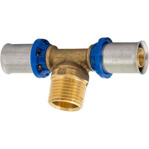APE PRESS Raccord en T mâle en laiton et plastique Taille 10mm 12mm 14mm pour application huile eau gaz Techniques de forgeage - Product Image 1