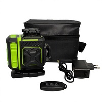 Kit d'outils de nivellement automatique 4D robuste vert, Niveau laser 16 lignes à alignement rotatif 360° précis avec batterie
