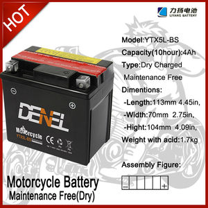 Alta potencia MF baterías <span class=keywords><strong>de</strong></span> ciclo profundo/<span class=keywords><strong>motocicleta</strong></span> ATV batteries12V 4AH YTX5L-BS - Product Image 5