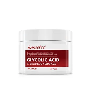 Tratamiento de acné Natural antienvejecimiento para el cuidado de la piel, almohadillas de ácido glicólico y salicólico, OEM/ODM, venta al por mayor