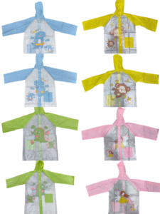 Impermeabile in PVC per bambini con disegni animati, impermeabile per campeggio all'aperto, impermeabile per bambini per persona singola con cappuccio e tasche - Product Image 1