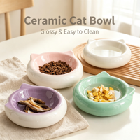 Bol à nourriture pour chien et chat en céramique moderne anti-étouffement ergonomique pour poisson, portable, étanche, utilisation en extérieur