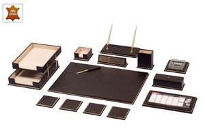 Juego de Accesorios de Escritorio de Cuero Vacuno Auténtico de Lujo de 16 Piezas, Organizador de Artículos de Oficina de Cuero Genuino y Papelería para Uso en la Oficina y el Hogar - Product Image 2