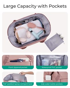 Travel Bag with Trolley <b>Sleeve</b> Spacious Organized Storage with Dedicated <b>Laptop</b> Compartment and <b>Waterproof</b> Pockets for Trips - Product Image 2