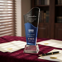 Trophée en cristal avec gravure de logo personnalisé, récompenses de reconnaissance pour les compétitions sportives, les réunions annuelles d'entreprise, les souvenirs et les cadeaux