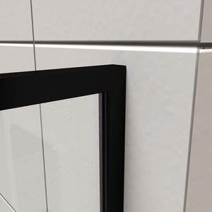 Pantalla de <span class=keywords><strong>ducha</strong></span> <span class=keywords><strong>fija</strong></span> con marco negro mate, vidrio templado de 10mm, puerta de <span class=keywords><strong>ducha</strong></span> de 711*1728mm - Product Image 6