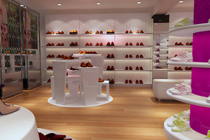 Bán lẻ thời trang tùy chỉnh cửa hàng giày dép đồ nội thất cửa hàng giày hiện đại kệ trưng bày giày tùy chỉnh kệ trưng bày tường - Product Image 5