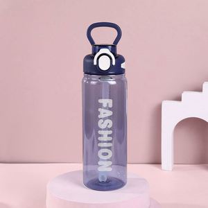 Large-Capacity Reusable Food Safe, Transparent Solid Color PC <b>Plastic</b> Fitness One-Button Water Bottle - Product Image 6