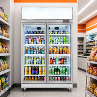 Affichage refroidisseur 2 verre AluminumBeverage Réfrigérateur Contrôle numérique Dégivrage automatique