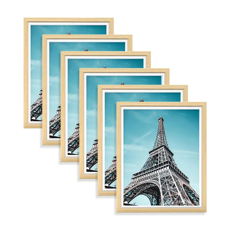 Moldura para fotos Madeira de nogueira com impressão em tela UV e de seda Moldura para fotos em madeira 10 cm Tamanho A4 personalizado