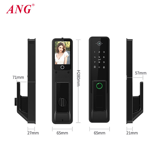 ANG Push Pull Door Lock with Camera 5050 Mortise Automatic Remote Digital Fingerprint Smart Lock Works with Tuya · image 5