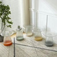2025 Table d'appoint en plastique à dessus rond minimaliste moderne Table basse verre matériel meubles de maison pour salon