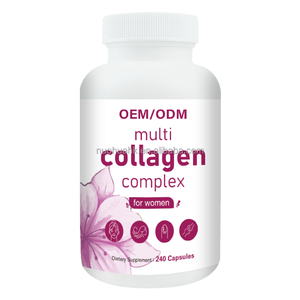 Capsules de collagène multi-peptides en vrac pour femmes, 240 capsules, complément de collagène hydratant pour une peau éclatante - Product Image 1