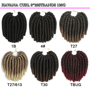 Cheveux synthétiques Havana <span class=keywords><strong>Twist</strong></span> <span class=keywords><strong>Crochet</strong></span> de 8 pouces, tresses sénégalaises au <span class=keywords><strong>crochet</strong></span>, extensions de cheveux tressés ombrés pour femmes - Product Image 3
