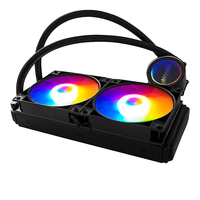 Refroidisseur de processeur liquide RGB 120 mm, système de refroidissement par eau AIO, ventilateurs à roulement fluide PWM, radiateur en aluminium, base en cuivre, Intel/ 30dBA silencieux