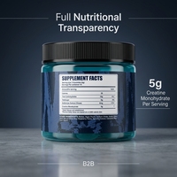 Gummies de créatine monohydrate végétaliennes à marque privée, sans sucre, saveur framboise bleue, complément alimentaire facile à mâcher pour la musculation