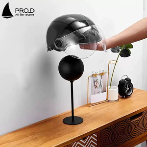 Soporte para sombrero de montaje en pared Soporte para casco giratorio negro de acero inoxidable - Product Image 5