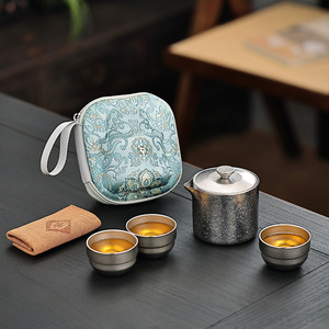 Pure Titanium Travel Tea Set Double Layer Insulated <b>Teacup</b> With Lid For Camping And Outdoor Use - Product Image 2
