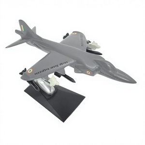 Regalo de recuerdo indio, modelo de avión Sea Harrier de aleación fundida a presión con revestimiento gris con soporte, artículo de avión temático IAF más vendido - Product Image 1
