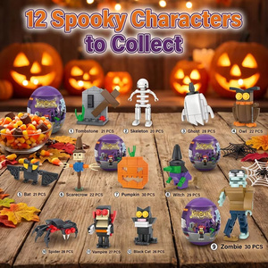 Jouets et cadeaux d'Halloween EPT pour enfants : Blocs de construction <span class=keywords><strong>maison</strong></span> hantée, mini briques mignonnes, idéales pour <span class=keywords><strong>les</strong></span> sacs cadeaux et <span class=keywords><strong>les</strong></span> <span class=keywords><strong>tours</strong></span> d'Halloween - Product Image 3
