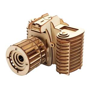 Unisex 3D Puzzle in <span class=keywords><strong>legno</strong></span> assemblato a mano gioco modello di fotocamera per <span class=keywords><strong>bambini</strong></span> giocattoli educativi e pratici per età da 5 a 7 anni - Product Image 1