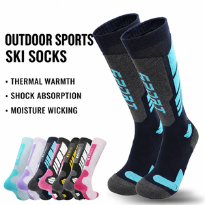 Calcetines de Esquí para Hombre y Mujer, Calcetines de Lana Estándar para Invierno, Calcetines Tejidos hasta la Rodilla con Base Antideslizante para Ciclismo, Senderismo, Correr, para Niños - Product Image 1