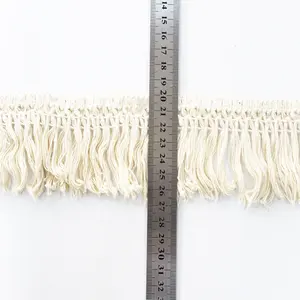 Cotton Fringe Customized Beige And White Cotton Tassel Fringe Trims For Rugs Carpets Curtains Garments And Decorative Crafts