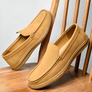 Chaussures plates décontractées pour hommes, en daim véritable, style Penny, en cuir <span class=keywords><strong>de</strong></span> <span class=keywords><strong>cerf</strong></span>, avec semelle intérieure en PU, idéales pour la marche - Product Image 3