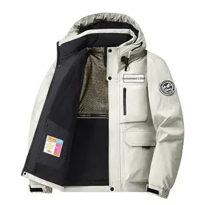 جاكيت بومبر رجالي 2025 بنمط قلوب للشارع، جديد للخريف والشتاء، بغطاء للرأس، ملابس عمل خارجية عصرية دافئة 99668 - Product Image 1