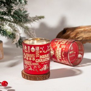 Funday Christmas Scented <b>Candle</b> <b>Red</b> Cylinder Smokeless Holiday Fragrance Gift Decor - Product Image 2