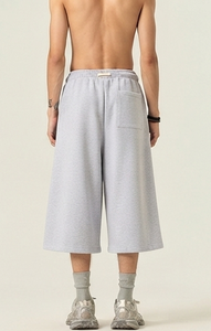 Jorts en toile écologique unie pour homme, style streetwear, longueur genou, avec cordon de serrage, décontractés, taille mi-haute, haute qualité, respirants - Product Image 3