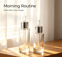 Flacons compte-gouttes ronds en verre vides multi-packs, compte-gouttes à bulbe transparent, flacons de stockage de liquides réutilisables pour le sous-conditionnement d'huiles