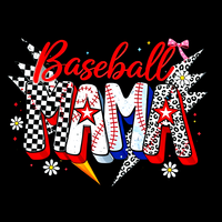 Transfert DTF de haute qualité, presse à chaud, design personnalisé Baseball Mama pour t-shirts