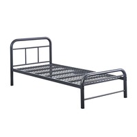 Cama Individual/Doble/King Cromer Portátil de Diseño Moderno, Estructura Desmontable de Acero para Dormitorio Escolar, Hospital, Hotel, Apartamento