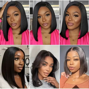 8-16 Inch Brazilian Straight Hair <strong>Wig</strong> Cheap 4*4 Lace Closure Bob <strong>Wig</strong> Glueless Pre Cut 4x4 Lace Blend Human Hair <strong>Short</strong> Bob <strong>Wigs</strong> - Product Image 2
